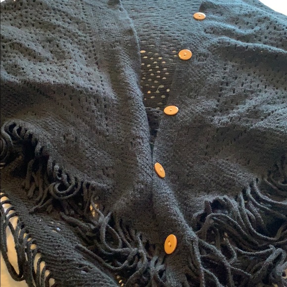 Button Front Lightweight Shawl - Picture 2 of 5